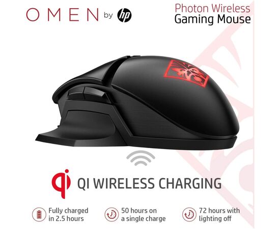 Мышка HP OMEN Photon RGB Wireless Black (6CL96AA), изображение 2 Мышка HP OMEN Photon RGB Wireless Black (6CL96AA), изображение 2