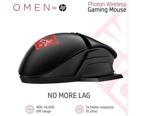 Мышка HP OMEN Photon RGB Wireless Black (6CL96AA), изображение 3 Мышка HP OMEN Photon RGB Wireless Black (6CL96AA), изображение 3