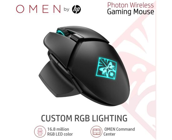 Мышка HP OMEN Photon RGB Wireless Black (6CL96AA), изображение 4 Мышка HP OMEN Photon RGB Wireless Black (6CL96AA), изображение 4