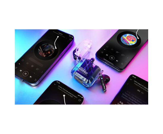 Наушники GravaStar Sirius P5 TWS BT 5.2 IPX4 Transparent Blue (GRAVASTARP5_XTAL_BLU_V2), изображение 2 Наушники GravaStar Sirius P5 TWS BT 5.2 IPX4 Transparent Blue (GRAVASTARP5_XTAL_BLU_V2), изображение 2