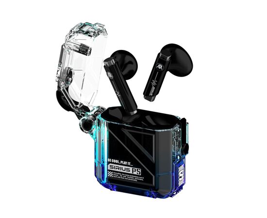 Наушники GravaStar Sirius P5 TWS BT 5.2 IPX4 Transparent Blue (GRAVASTARP5_XTAL_BLU_V2)