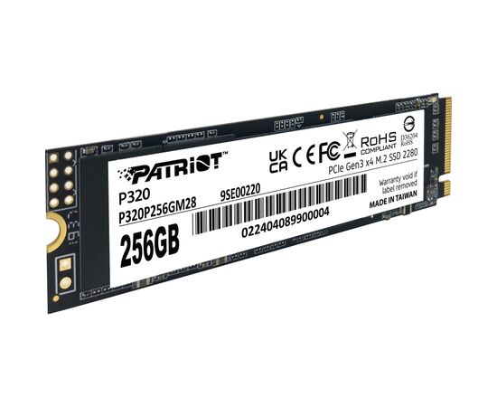 Накопитель SSD M.2 2280 256GB Patriot (P320P256GM28), изображение 2 Накопитель SSD M.2 2280 256GB Patriot (P320P256GM28), изображение 2