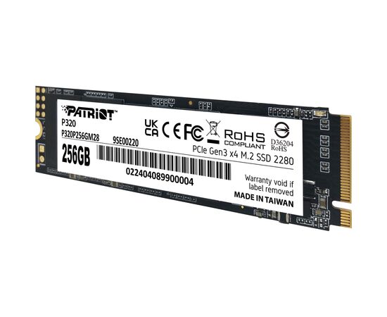 Накопитель SSD M.2 2280 256GB Patriot (P320P256GM28), изображение 3 Накопитель SSD M.2 2280 256GB Patriot (P320P256GM28), изображение 3