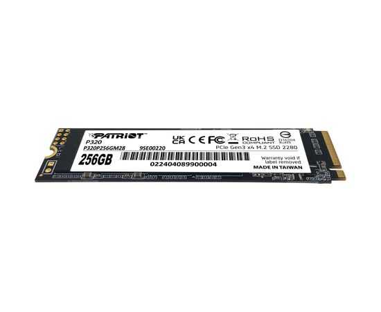 Накопитель SSD M.2 2280 256GB Patriot (P320P256GM28), изображение 4 Накопитель SSD M.2 2280 256GB Patriot (P320P256GM28), изображение 4