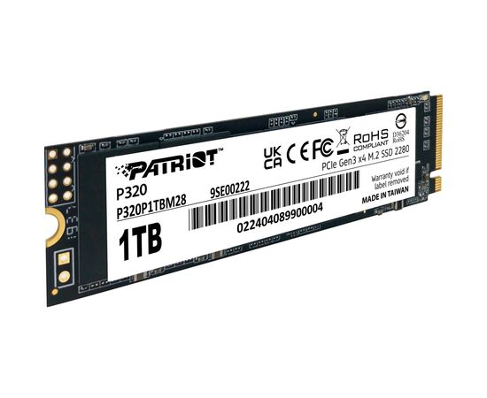 Накопитель SSD M.2 2280 1TB Patriot (P320P1TBM28), изображение 2 Накопитель SSD M.2 2280 1TB Patriot (P320P1TBM28), изображение 2