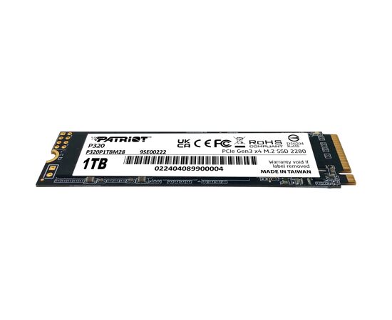 Накопитель SSD M.2 2280 1TB Patriot (P320P1TBM28), изображение 4 Накопитель SSD M.2 2280 1TB Patriot (P320P1TBM28), изображение 4