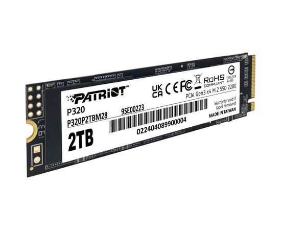 Накопичувач SSD M.2 2280 2TB Patriot (P320P2TBM28), зображення 2 Накопичувач SSD M.2 2280 2TB Patriot (P320P2TBM28), зображення 2