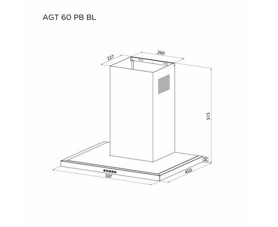 Вытяжка кухонная Pyramida AGT 60 PB BL, изображение 8 Вытяжка кухонная Pyramida AGT 60 PB BL, изображение 8