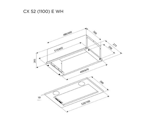 Вытяжка кухонная Pyramida CX 52 (1100) E WH, изображение 6 Вытяжка кухонная Pyramida CX 52 (1100) E WH, изображение 6