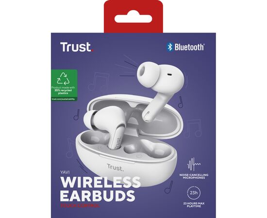 Навушники Trust Yavi Earbuds White (25172), зображення 10 Навушники Trust Yavi Earbuds White (25172), зображення 10