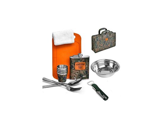 Набір для пікніка Stenson для мисливця/рибалки "Ukraine" 13пр/наб у камуфляжному кейсі (R31003), зображення 2 Набір для пікніка Stenson для мисливця/рибалки "Ukraine" 13пр/наб у камуфляжному кейсі (R31003), зображення 2