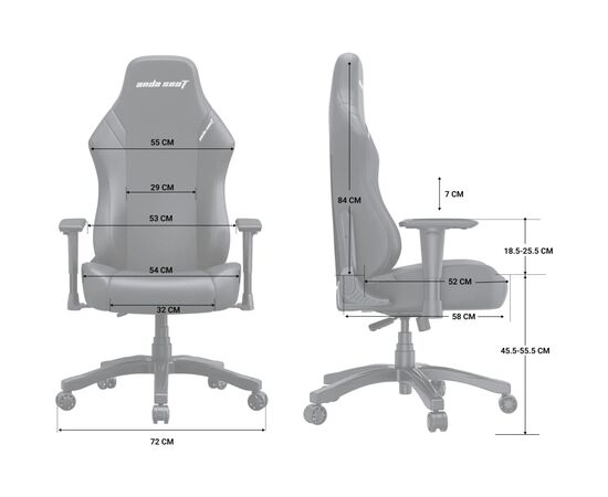 Кресло игровое Anda Seat Luna Size L Black/Red (AD18-44-BR-PV), изображение 10 Кресло игровое Anda Seat Luna Size L Black/Red (AD18-44-BR-PV), изображение 10