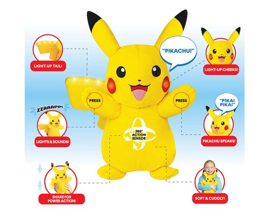 Интерактивная игрушка Pokemon мягкая – Пикачу 25 см (PKW4185), изображение 4 Интерактивная игрушка Pokemon мягкая – Пикачу 25 см (PKW4185), изображение 4