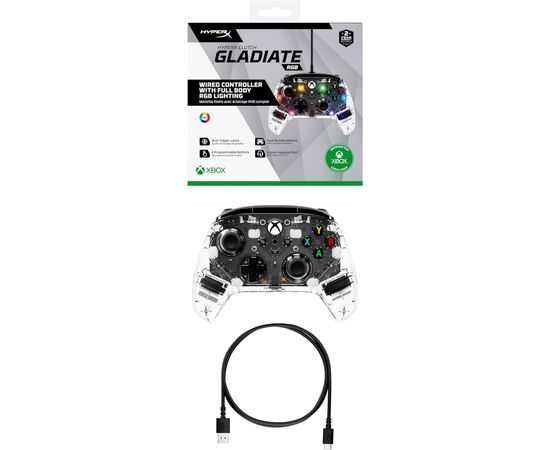 Геймпад HyperX Clutch Gladiate RGB for PC/Xbox Clear (7D6H2AA), зображення 5 Геймпад HyperX Clutch Gladiate RGB for PC/Xbox Clear (7D6H2AA), зображення 5