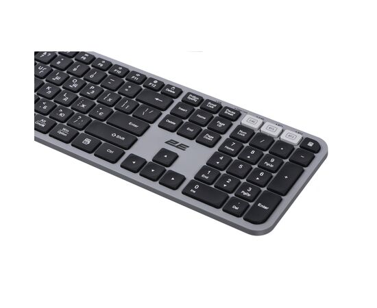 Клавиатура 2E KS240 Wireless USB/Bluetooth UA Grey (2E-KS240WG_UA), изображение 7 Клавиатура 2E KS240 Wireless USB/Bluetooth UA Grey (2E-KS240WG_UA), изображение 7