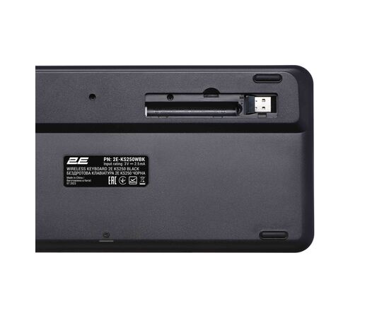 Клавиатура 2E KS250 Wireless USB/Bluetooth UA Black (2E-KS250WBK_UA), изображение 3 Клавиатура 2E KS250 Wireless USB/Bluetooth UA Black (2E-KS250WBK_UA), изображение 3