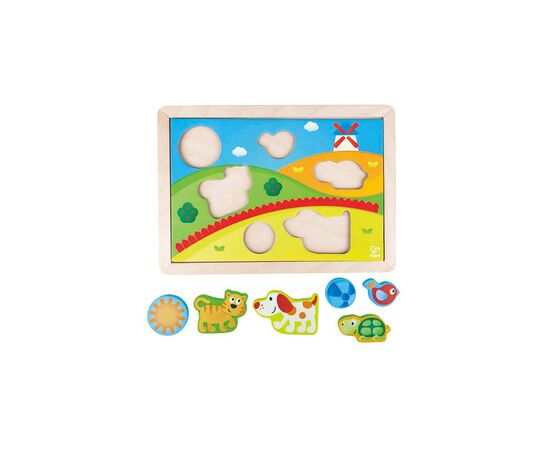 Развивающая игрушка Hape Деревянная рамка-вкладыш Долина 3 в 1 (E1601), изображение 2 Развивающая игрушка Hape Деревянная рамка-вкладыш Долина 3 в 1 (E1601), изображение 2