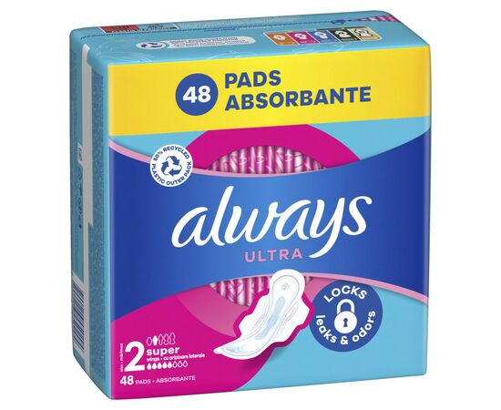 Гигиенические прокладки Always Ultra Super (Размер 2) 48 шт. (8700216450294), изображение 2 Гигиенические прокладки Always Ultra Super (Размер 2) 48 шт. (8700216450294), изображение 2