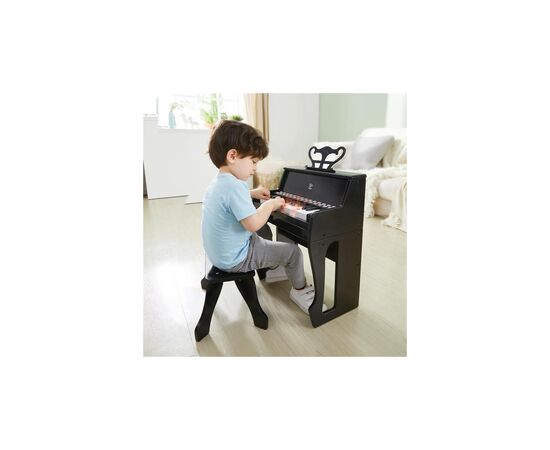 Музыкальная игрушка Hape Детское пианино 25 клавиш со стулом и подсветкой черный (E0629), изображение 5