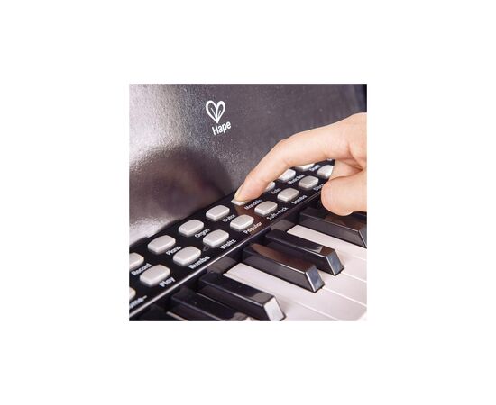 Музыкальная игрушка Hape Детское пианино 25 клавиш со стулом и подсветкой черный (E0629), изображение 7