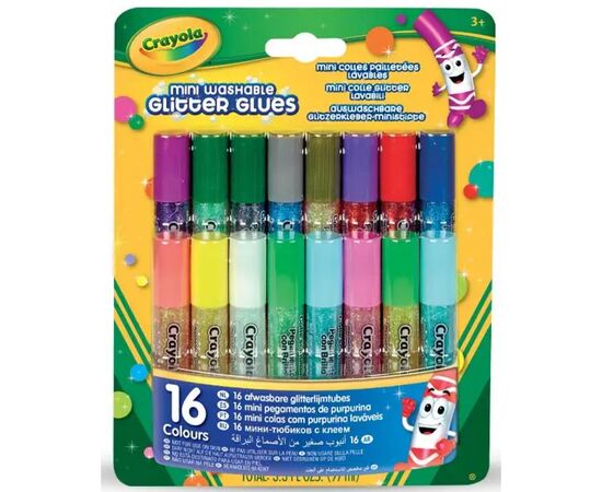 Набір для творчості Crayola Washable клею з блиском 16 шт (256362.024)