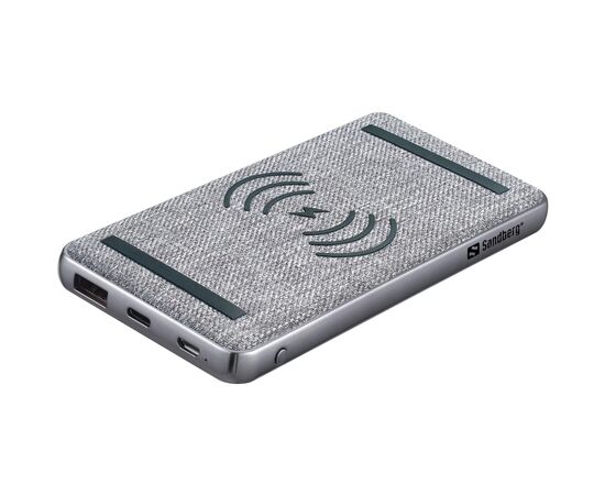 Батарея универсальная Sandberg 10000mAh, PD/20W,  Wireless QI 15W, QC3.0, USB-C, Micro-USB, USB-A (420-61)