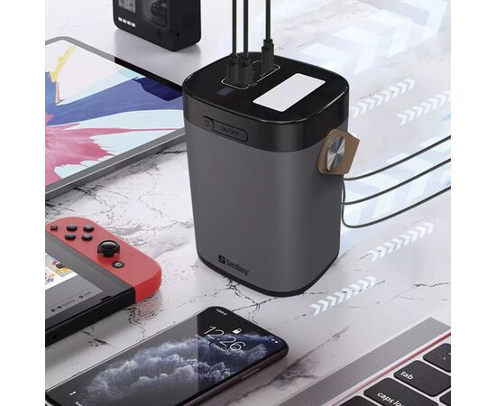 Батарея универсальная Sandberg 60000mAh, PD/20W, QC/3.0, USB-C, USB-A*2(22.5W total), flashlight 3W (420-71), изображение 3 Батарея универсальная Sandberg 60000mAh, PD/20W, QC/3.0, USB-C, USB-A*2(22.5W total), flashlight 3W (420-71), изображение 3