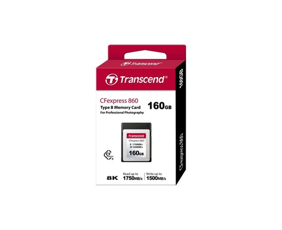 Карта памяти Transcend 160GB CFExpress Gen3x2 (TS160GCFE860), изображение 3 Карта памяти Transcend 160GB CFExpress Gen3x2 (TS160GCFE860), изображение 3