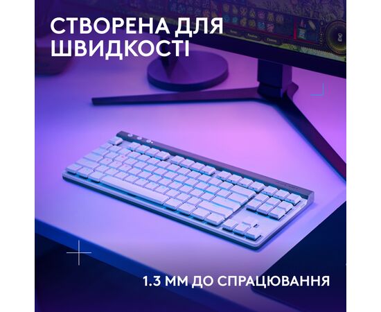 Клавиатура Logitech G515 TKL Lightspeed Tactile Bluetooth UA White (920-012539), изображение 3 Клавиатура Logitech G515 TKL Lightspeed Tactile Bluetooth UA White (920-012539), изображение 3