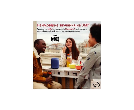 Акустическая система Promate Boom-10 Blue (boom-10.blue), изображение 3 Акустическая система Promate Boom-10 Blue (boom-10.blue), изображение 3