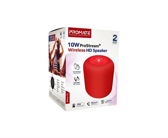 Акустическая система Promate Boom-10 Red (boom-10.red), изображение 2 Акустическая система Promate Boom-10 Red (boom-10.red), изображение 2