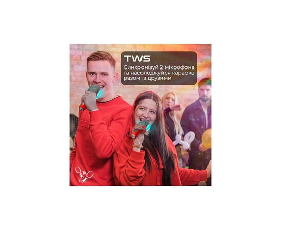 Микрофон Promate VocalMic Bluetooth 2 x AUX LED Red (vocalmic.red), изображение 7 Микрофон Promate VocalMic Bluetooth 2 x AUX LED Red (vocalmic.red), изображение 7