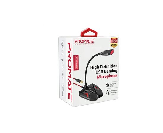 Микрофон Promate Streamer LED USB Maroon (streamer.maroon), изображение 2 Микрофон Promate Streamer LED USB Maroon (streamer.maroon), изображение 2