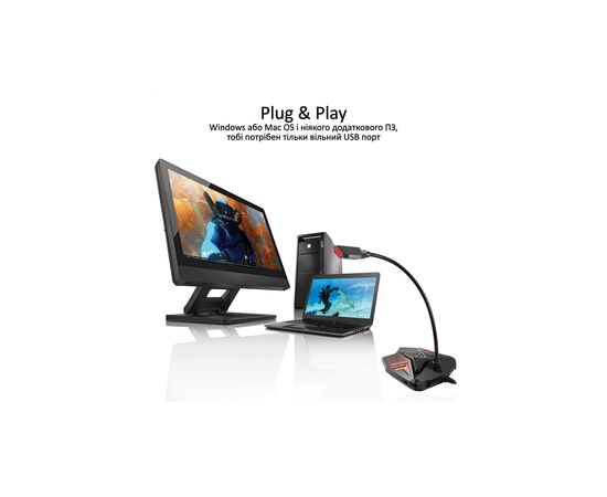Микрофон Promate Streamer LED USB Maroon (streamer.maroon), изображение 8 Микрофон Promate Streamer LED USB Maroon (streamer.maroon), изображение 8