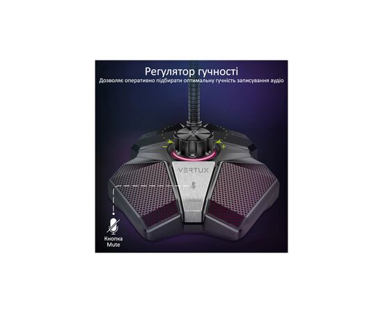 Мікрофон Vertux Condor USB Black (condor.black), зображення 6 Мікрофон Vertux Condor USB Black (condor.black), зображення 6