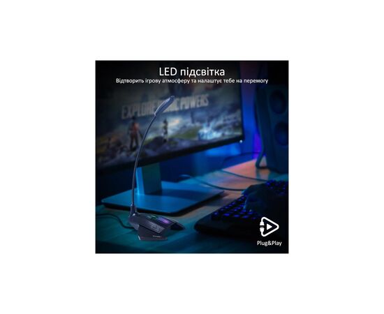 Мікрофон Vertux VertuMic-1 LED USB Black (vertumic-1.black), зображення 6 Мікрофон Vertux VertuMic-1 LED USB Black (vertumic-1.black), зображення 6