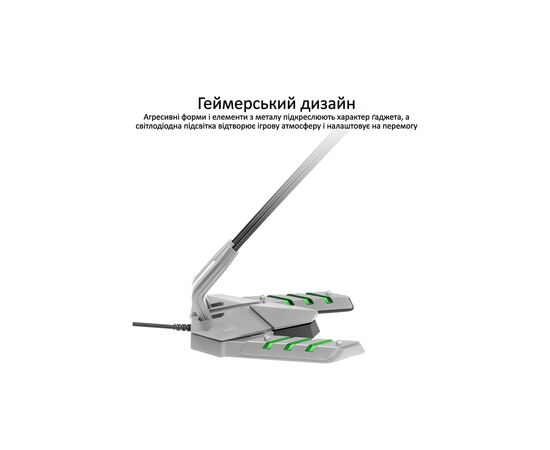 Мікрофон Vertux Streamer-3 LED USB Grey (streamer-3.grey), зображення 3 Мікрофон Vertux Streamer-3 LED USB Grey (streamer-3.grey), зображення 3