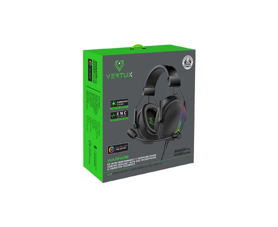 Наушники Vertux Warfare 7.1 USB Black (warfare.black), изображение 2 Наушники Vertux Warfare 7.1 USB Black (warfare.black), изображение 2