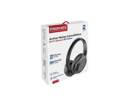 Наушники Promate Concord ANC Black (concord.black), изображение 2 Наушники Promate Concord ANC Black (concord.black), изображение 2