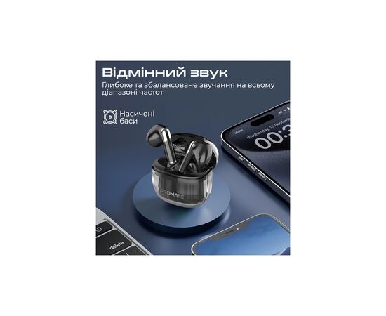 Наушники Promate TransPods Black (transpods.black), изображение 4 Наушники Promate TransPods Black (transpods.black), изображение 4
