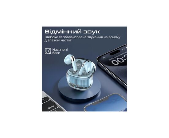 Наушники Promate TransPods Blue (transpods.blue), изображение 4 Наушники Promate TransPods Blue (transpods.blue), изображение 4