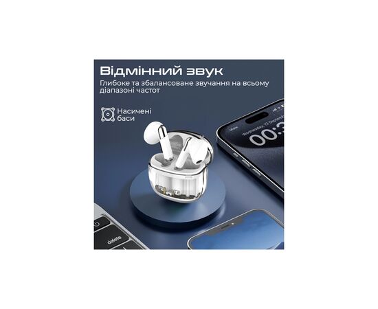 Наушники Promate TransPods White (transpods.white), изображение 4 Наушники Promate TransPods White (transpods.white), изображение 4