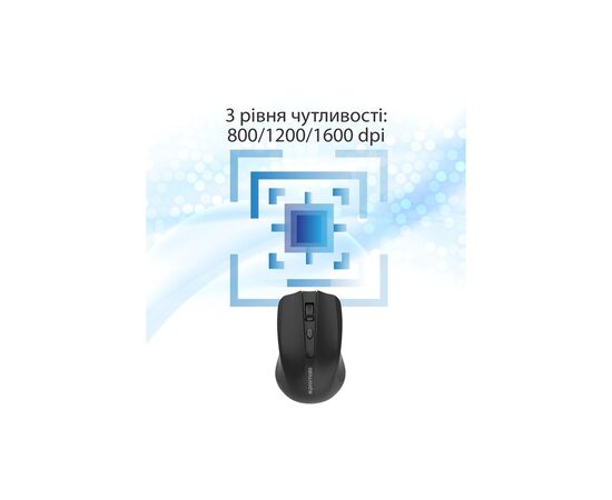 Мышка Promate Clix-8 Wireless Black (clix-8.black), изображение 3 Мышка Promate Clix-8 Wireless Black (clix-8.black), изображение 3