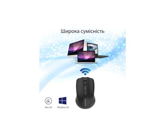 Мышка Promate Clix-8 Wireless Black (clix-8.black), изображение 7 Мышка Promate Clix-8 Wireless Black (clix-8.black), изображение 7