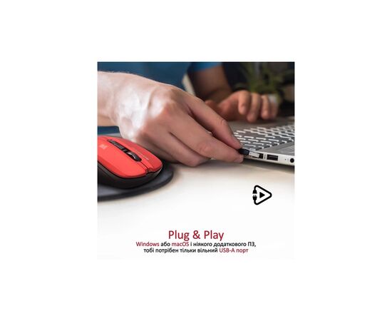 Мышка Promate Contour Wireless Red (contour.red), изображение 5 Мышка Promate Contour Wireless Red (contour.red), изображение 5