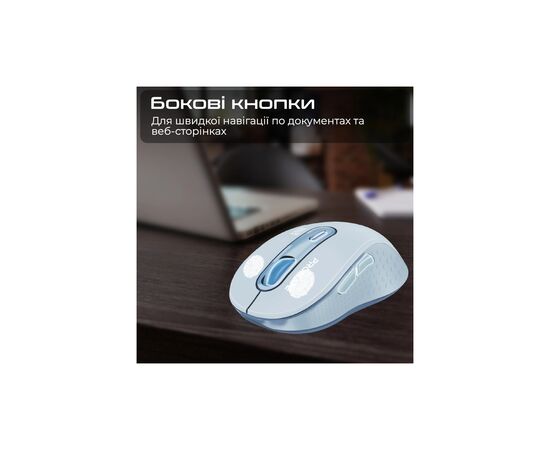 Мышка Promate Ken Wireless/Bluetooth Blue (ken.blue), изображение 6 Мышка Promate Ken Wireless/Bluetooth Blue (ken.blue), изображение 6