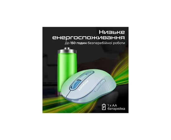 Мышка Promate Ken Wireless/Bluetooth Blue (ken.blue), изображение 7 Мышка Promate Ken Wireless/Bluetooth Blue (ken.blue), изображение 7