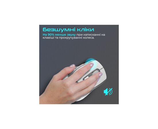 Мышка Promate Samit Wireless White (samit.white), изображение 3 Мышка Promate Samit Wireless White (samit.white), изображение 3