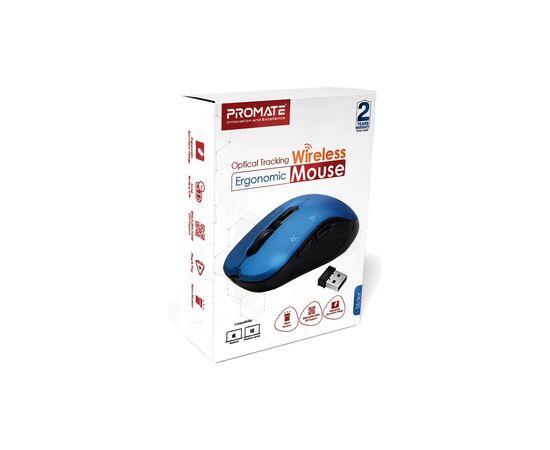 Мышка Promate Slider Wireless Blue (slider.blue), изображение 2 Мышка Promate Slider Wireless Blue (slider.blue), изображение 2