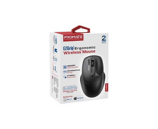 Мышка Promate UniGlide Wireless Black (uniglide.black), изображение 2 Мышка Promate UniGlide Wireless Black (uniglide.black), изображение 2